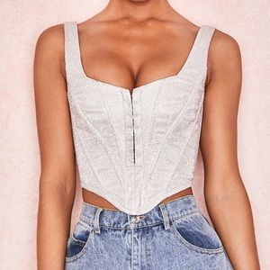 Sliver Sparkle Cropped Corset